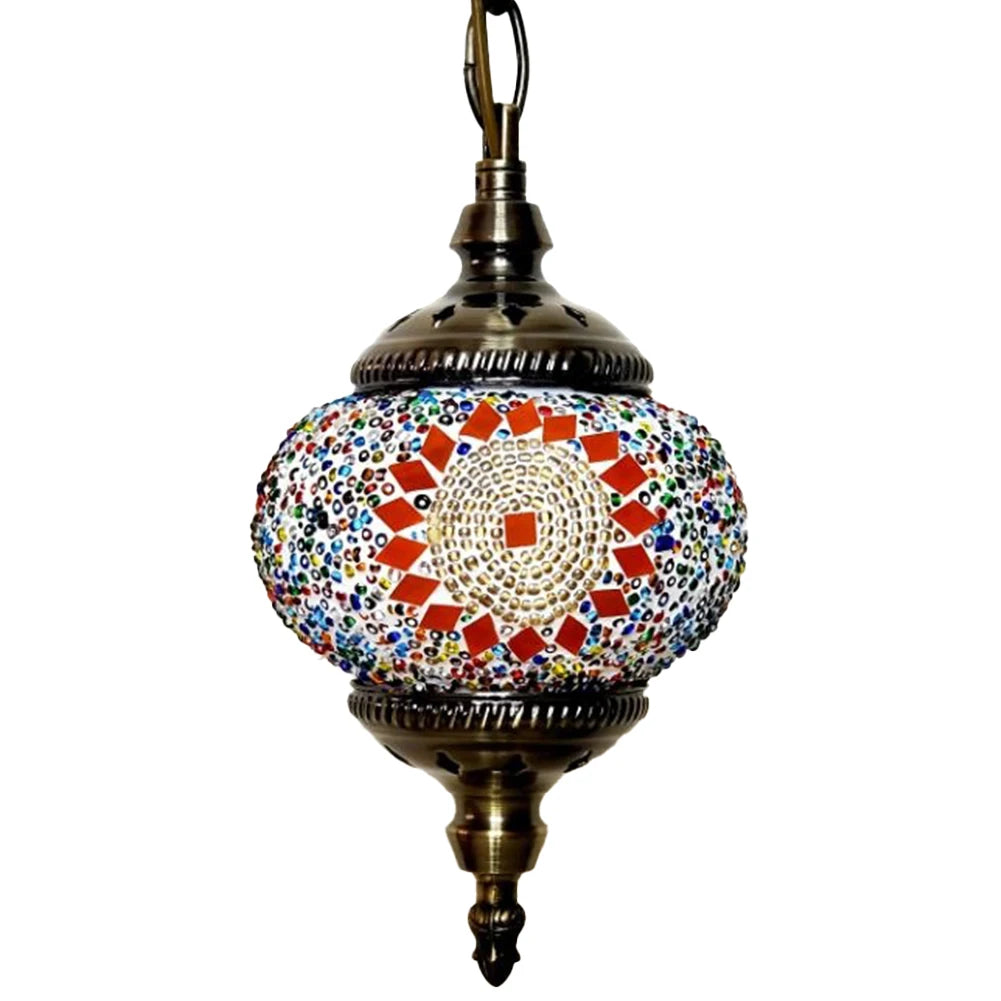 Turkish Retro Lighting E27 Bar Restaurant Mediterranean Pendant Light Restaurant Club Single Head Chandelier for Bar Home Hotel