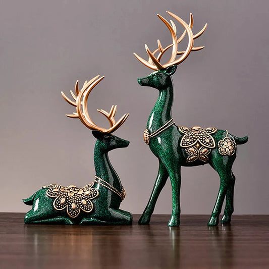 Green Deer Antler Set: Reindeer-Inspired Decor for Festive Home Decor