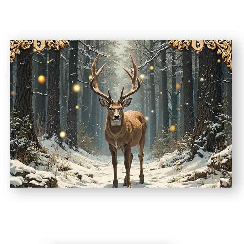 1pc Wall Tapestry "Enchanted Forest Deer Tapestry - Winter Wonderland Wall Art"
