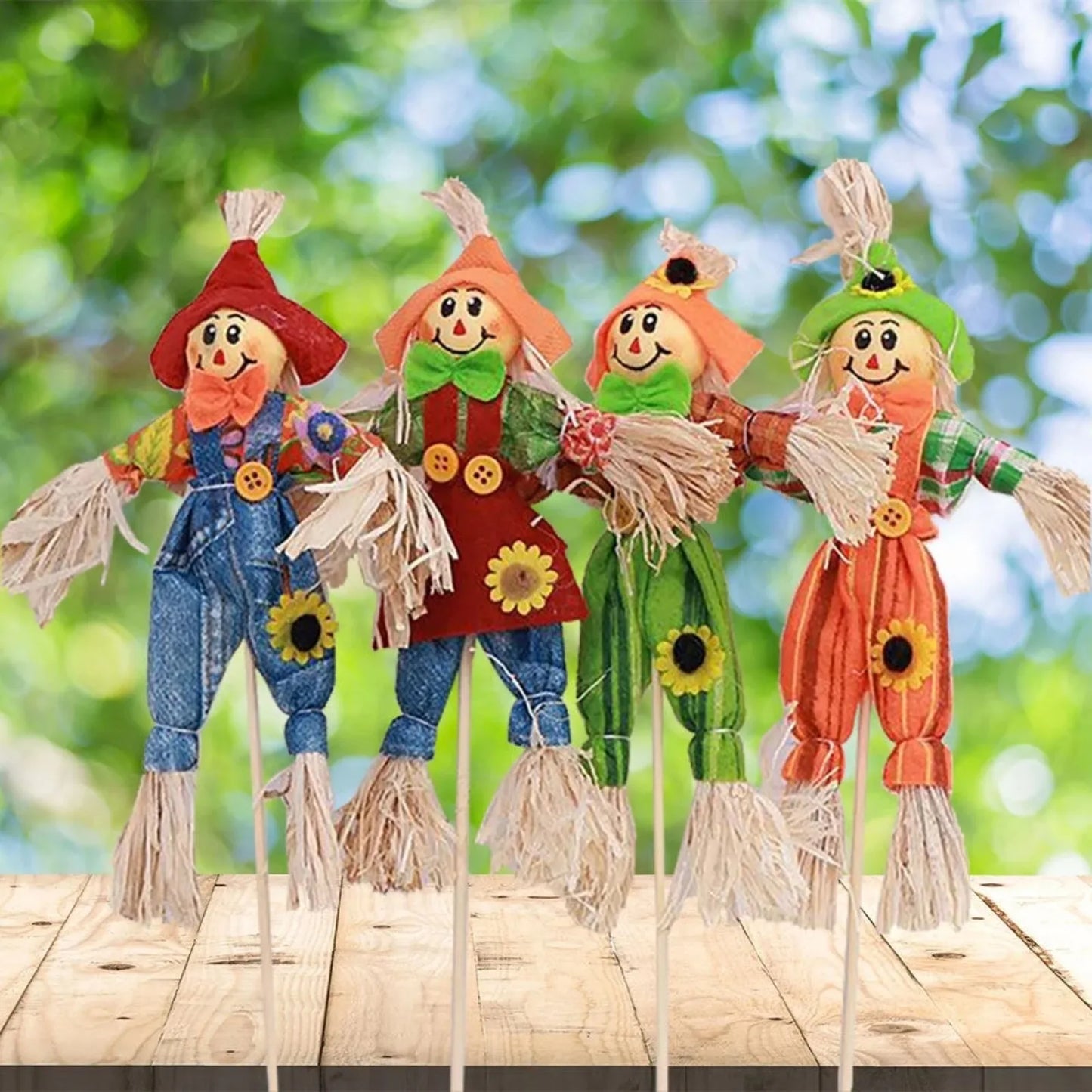 4pcs Halloween Decoration Scarecrow Cute Rural Small Scarecrow Party Ornaments Props Halloween Decorations DecoracióN Hogar