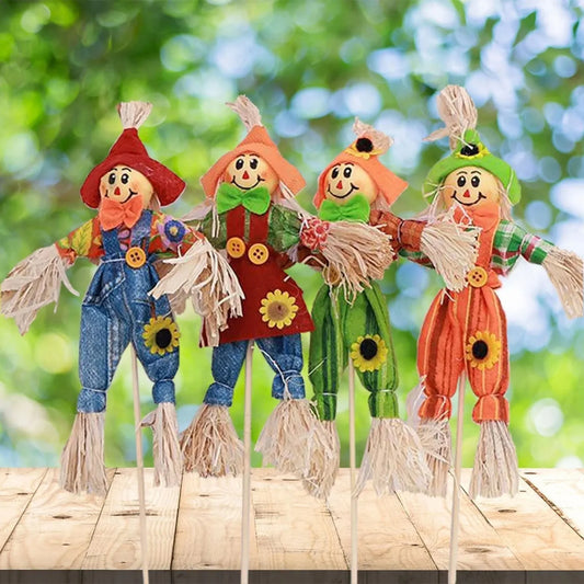 4pcs Halloween Decoration Scarecrow Cute Rural Small Scarecrow Party Ornaments Props Halloween Decorations DecoracióN Hogar