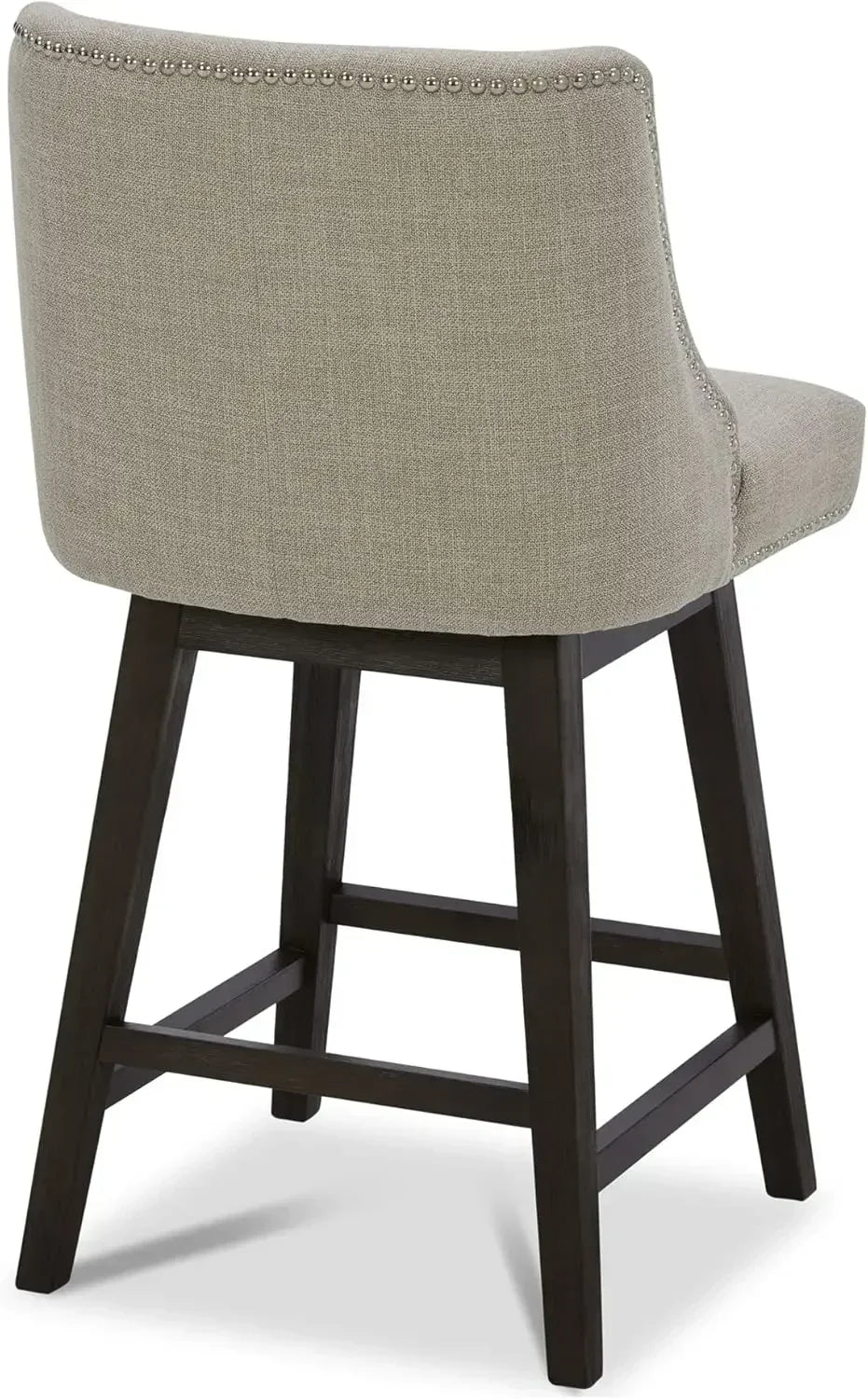 XMSJ.Counter Height Swivel Barstools, FSC Certified 26" H Seat Height Upholstered Bar Stools Set of 2, Performance Fabric in Tan