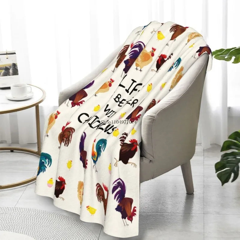 Cute Chicken Blanket for Adults Women Children Chicken Rooster Decorative Throw Blanket Comfortable Soft Blanket