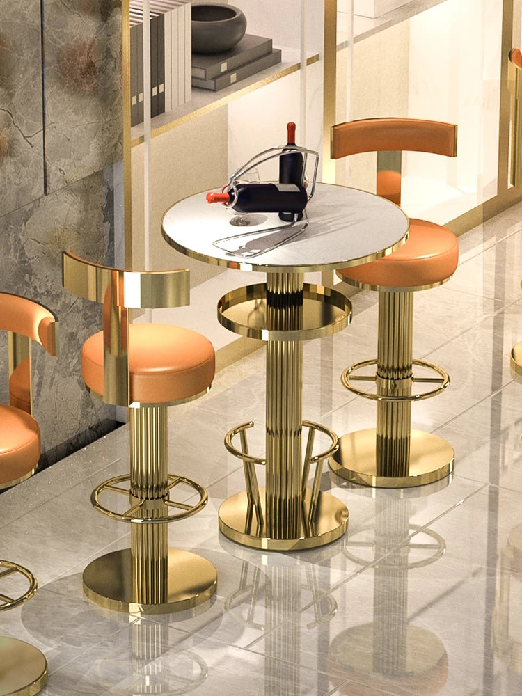 Bar Stools Height Adjustable Swivel Bar Chair Stainess Steel Kitchen Counter Golder Stools Dining Desk High Chairs