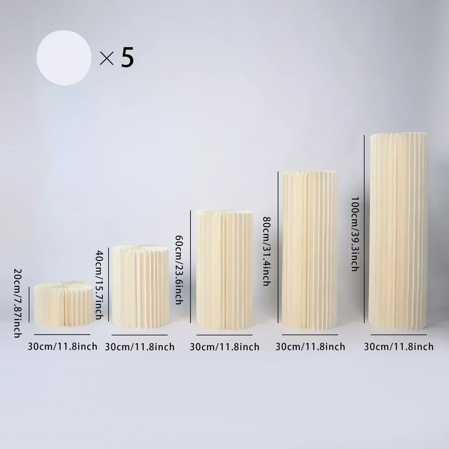 Foldable Paper Columns Display PedestalStand Cylinder Pedestal Stand Cardboard Flower Stand Dessert Table Wedding Birthday Party