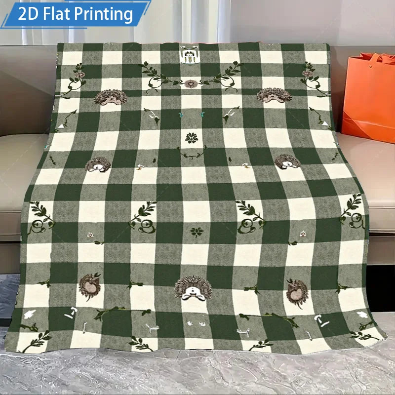 1pc Flannel Blanket Christmas Plaid Blanket, Festive Patchwork Design for Cozy Home Decor