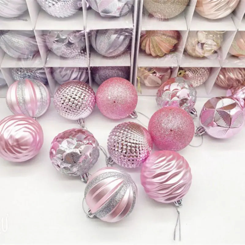 Hand Painted Christmas Ball Set Ornaments, 2.4 Inch Shatterproof Woven Fabric Ball Set for Xmas Tree Decor, Home Festival Decor