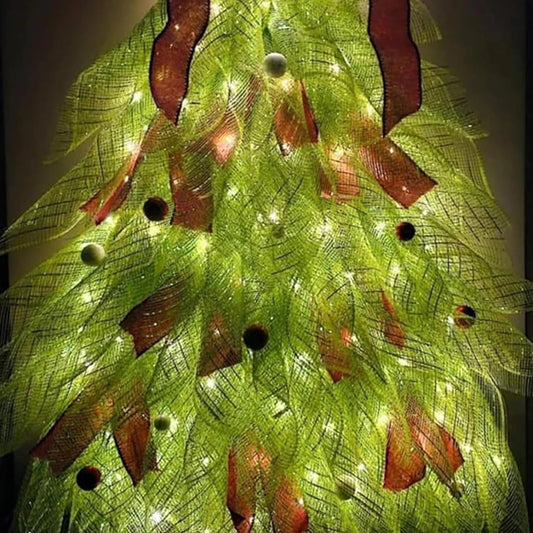 Handmade Christmas Tree Wreath with Bow & Ball Christmas Barb Christmas Wreath Flower Wreath Garland Front Door Decoration