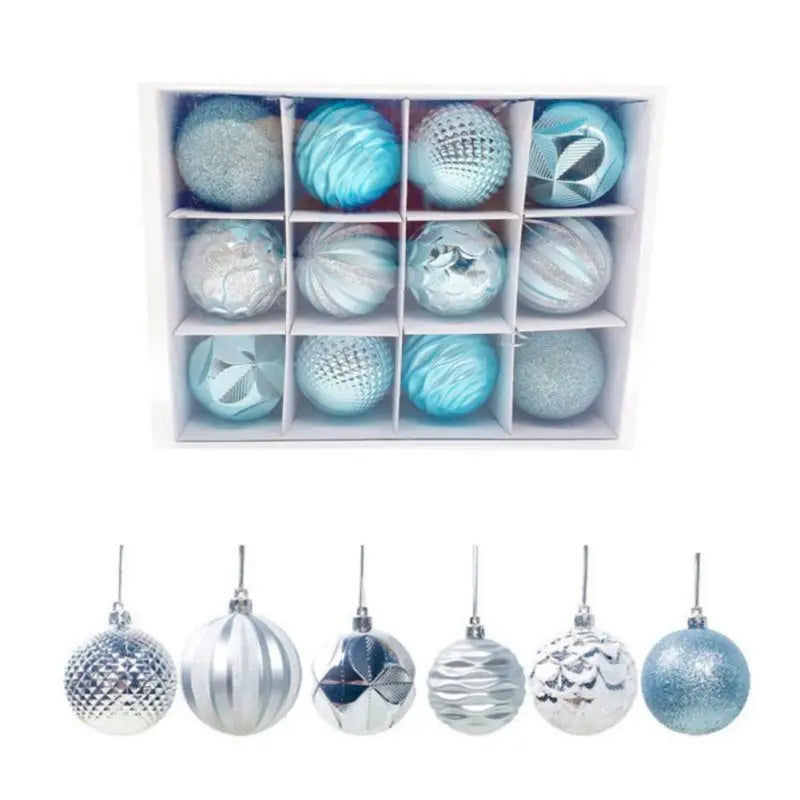 Hand Painted Christmas Ball Set Ornaments, 2.4 Inch Shatterproof Woven Fabric Ball Set for Xmas Tree Decor, Home Festival Decor