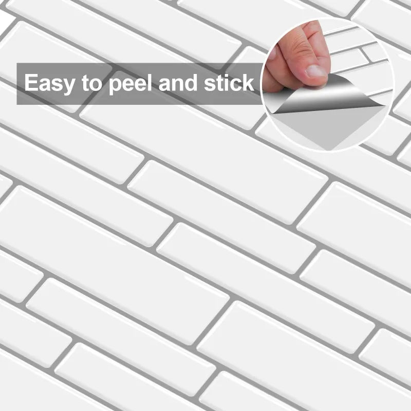 5 Pcs Peel and Stick Backsplash Tiles, 12x12 Inch Self Adhesive Subway Tiles for Kitchen and Bathroom Wall, Easy Install DIY  De