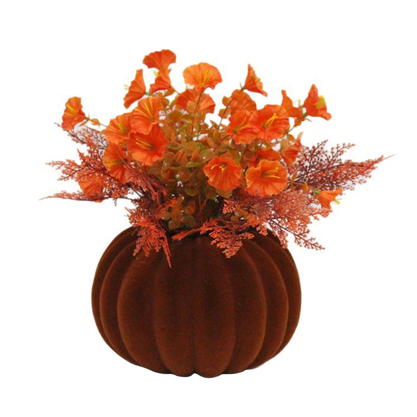 Fall Harvest Artificial Pumpkins with Burlap and Sunflowers for Thanksgiving Table Decorations and Party Centerpieces