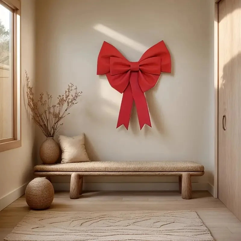 2Pcs Large Red Eva Bow Wall Decor - Versatile Hanging Decoration - No Power or Battery Needed, Featherless, for Wedding,