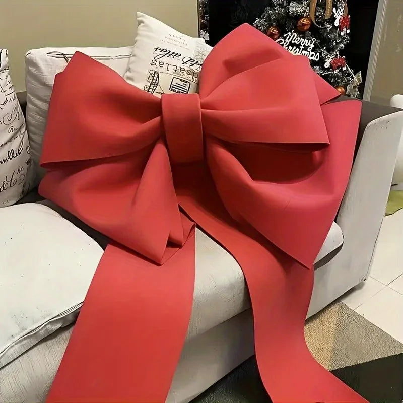 2Pcs Large Red Eva Bow Wall Decor - Versatile Hanging Decoration - No Power or Battery Needed, Featherless, for Wedding,