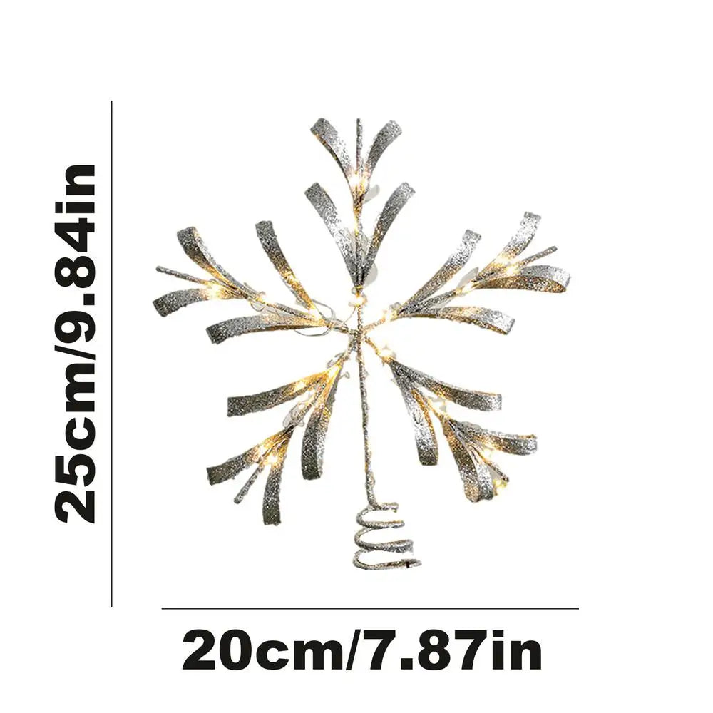 Iron Glitter Powder Christmas Tree Ornaments Top Stars Christmas Decorations For Home Xmas Trees Durable Tree Topper