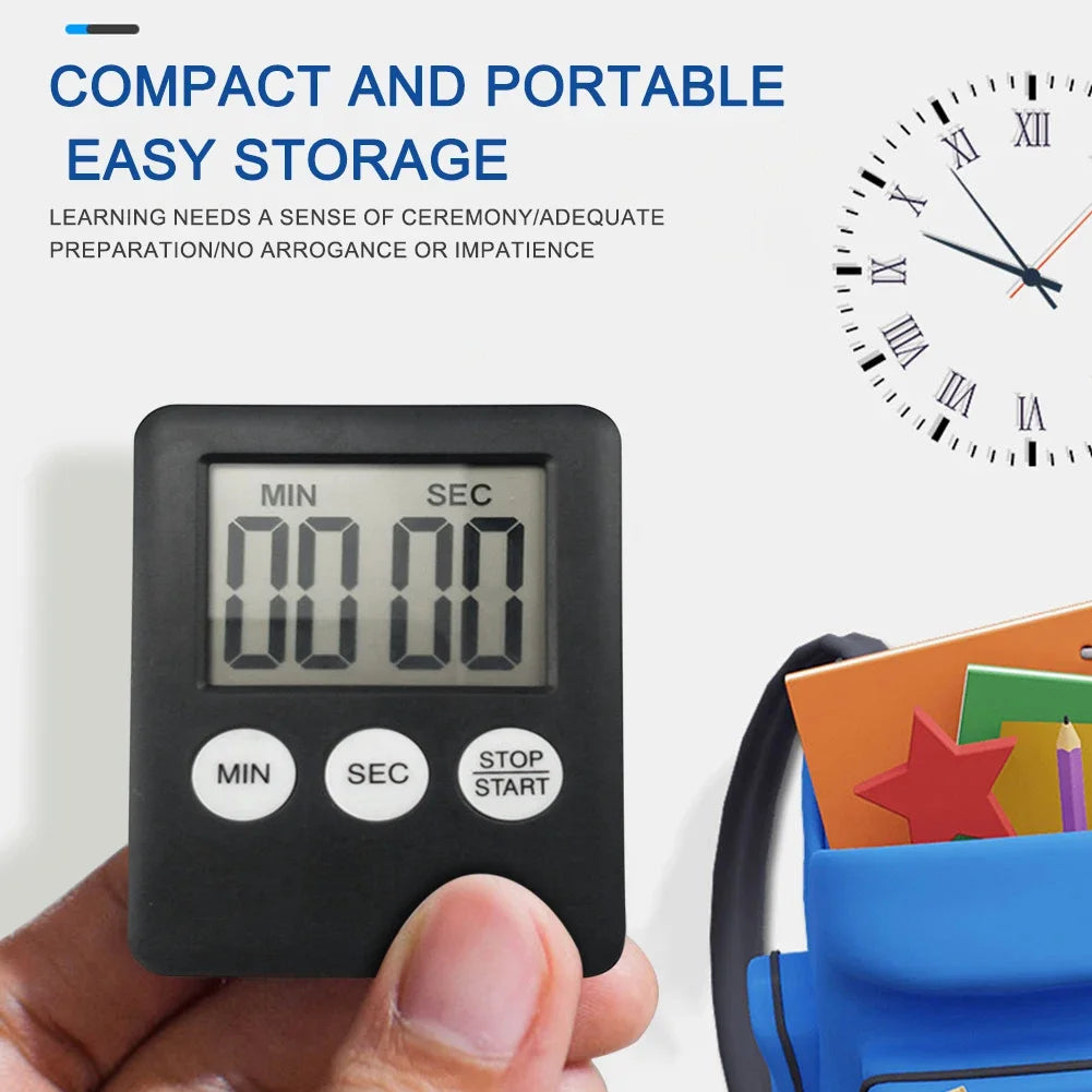 Digital Kitchen Timer Magnetic Cooking Digital LED Display Loud Alarm Minute Second Count Up Countdown Countup Boiling Egg Timer