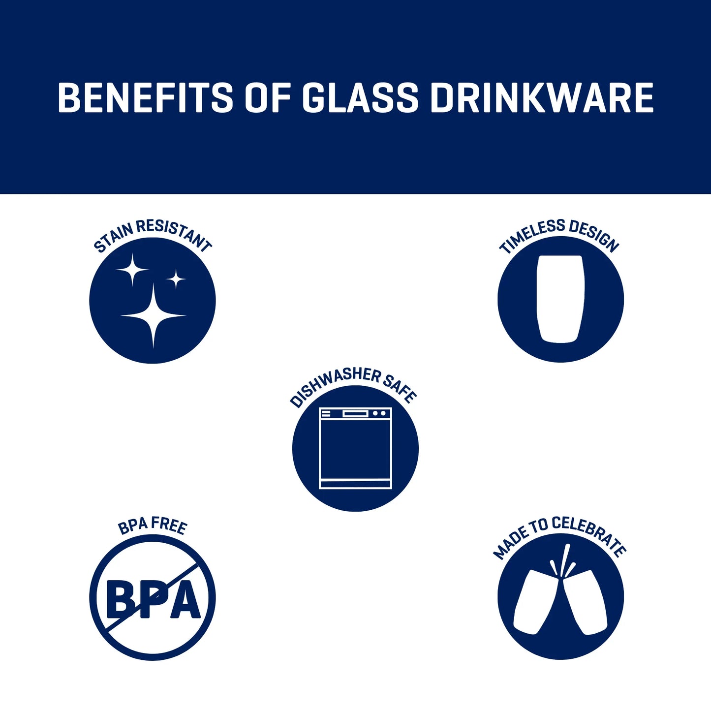 Drinking Glass, 16 Ounces, Set of 8