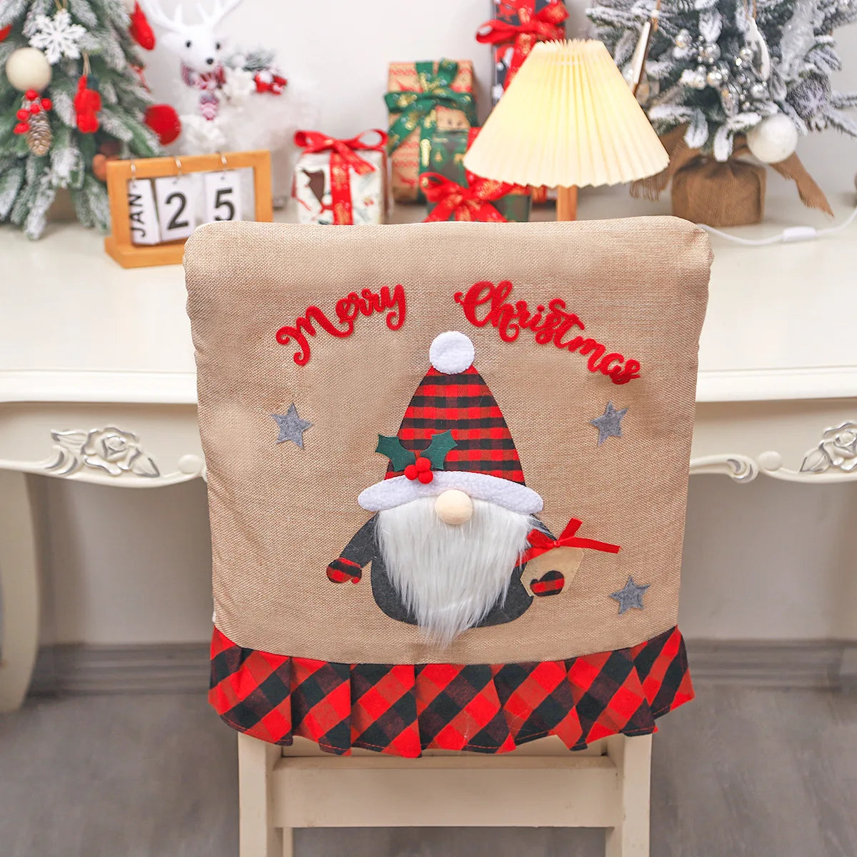 Christmas Gnome Chair Cover Merry Christmas Decorations for  Xmas Decor  Happy New Year