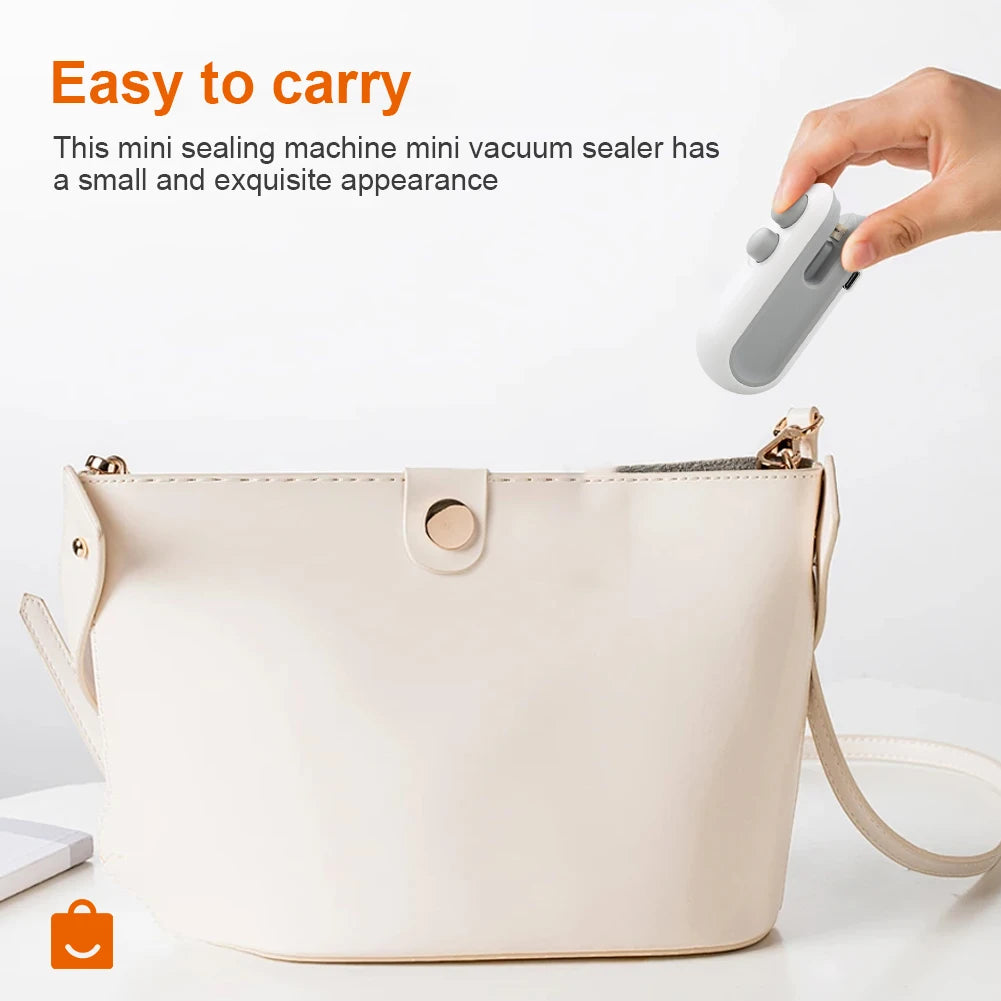 Mini Heat Bag Sealing Machine Rechargeable Food Sealer Clip Handheld Sealer Plastic Bag Heat Sealer for Food Storage