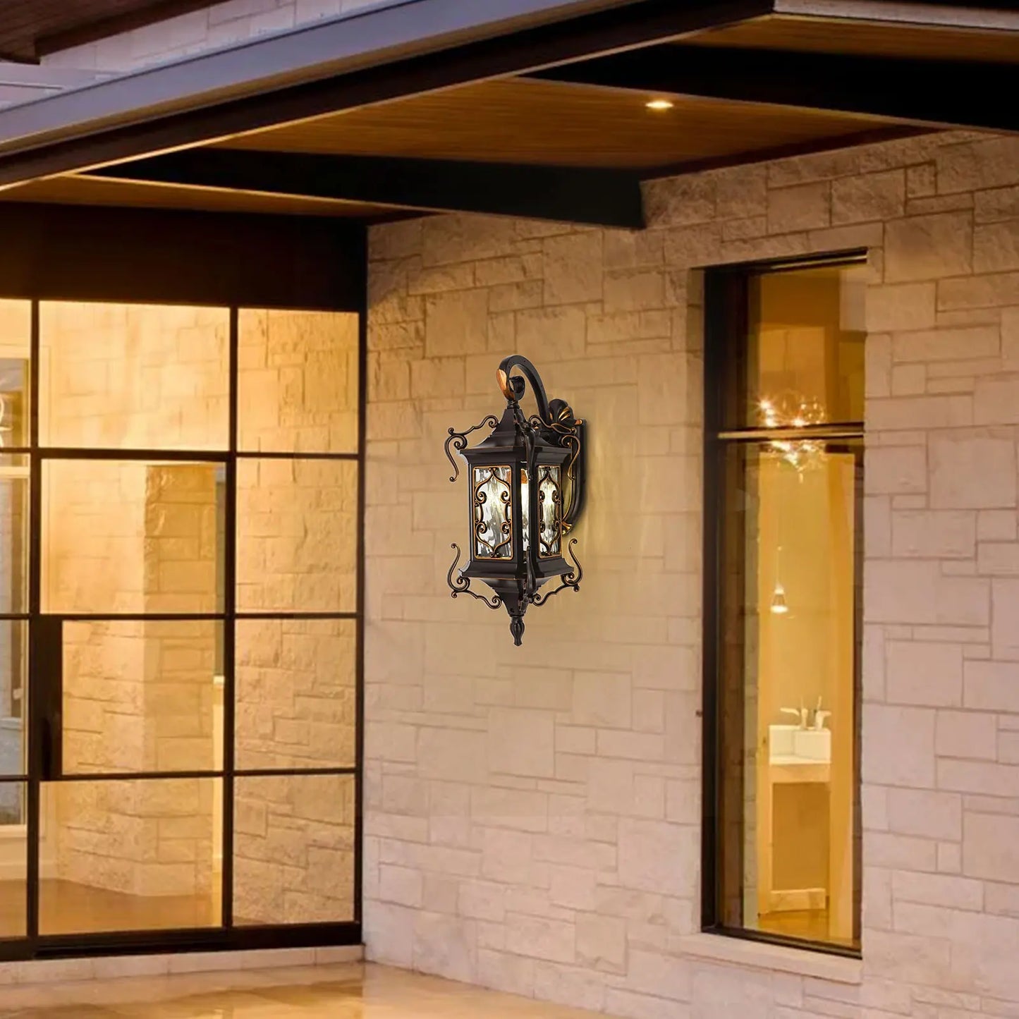 6.29" Wall Light Outdoor IP55 Waterproof Retro Outside Porch Light Gourd Type Need 1 * E26 (Not Included) 85-265V