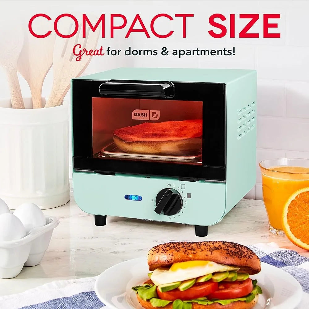 Mini Toaster Oven Cooker Toast Bagels Pizza Cookies with Timer Control Easy Clean Auto Shut Off Perfect Gift Home