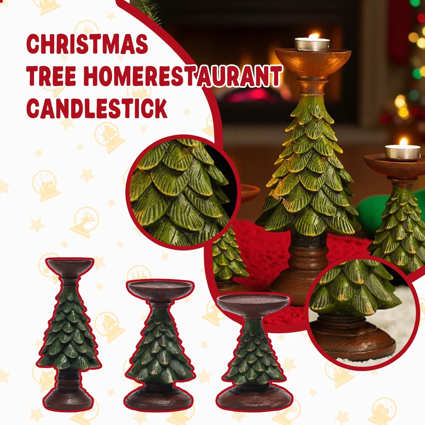 Christmas Tree Candle Holder Home Restaurant Counter Desktop Christmas Atmosphere Christmas Decoration Candle Ornaments New