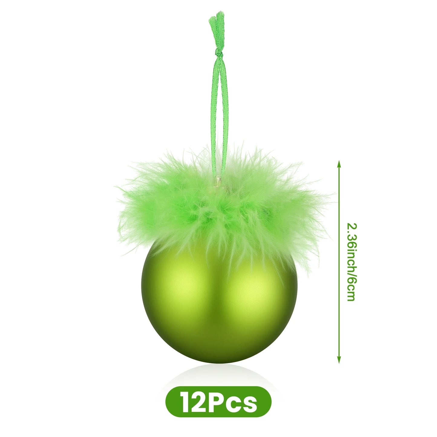 12pcs Christmas Tree Decorations Fluffy Christmas Ornaments Set for Holiday Party Decor Xmas Home Decorations 16PC