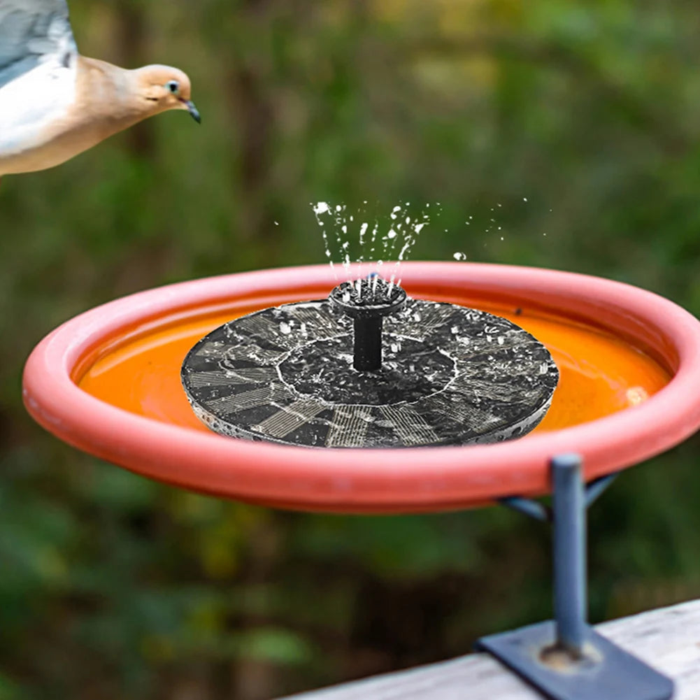 1W Solar Fountain Bird Bath Pond Patio Powered Fountain Pump with 6 nozzle Solar Bird Bath Fountain for Outdoor Bird Bath Garden
