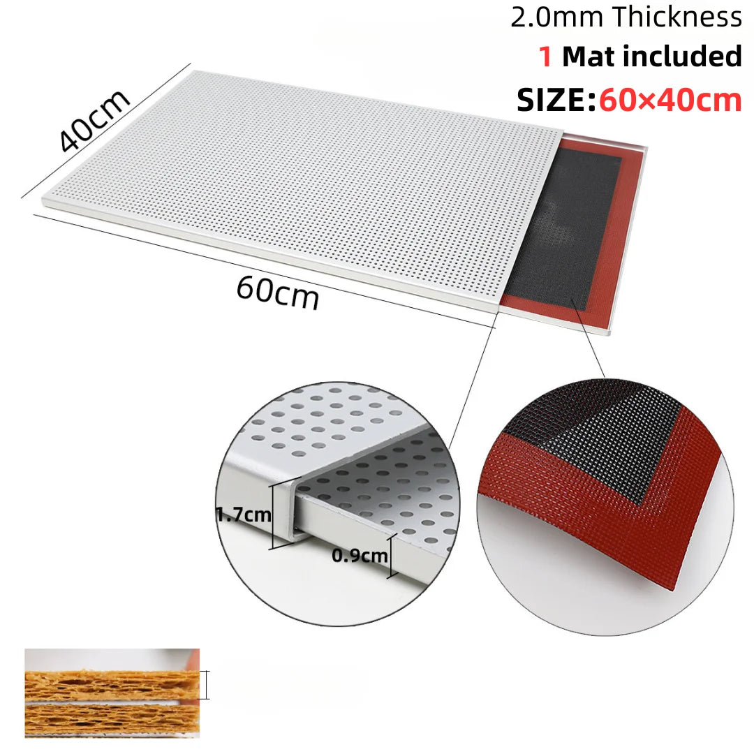 Puff Pastry Baking Tray Mille Feuille Rectangular Pastry molds Baking Pan Perforated Baking Pan Dish Oven Tray Bread With Hole