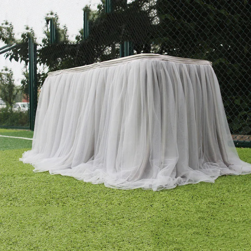 Tulle Table Skirts for Rectangle Round Tables Tutu Tablecloth Cover for Baby Shower Birthday Party Wedding Cake Dessert Table