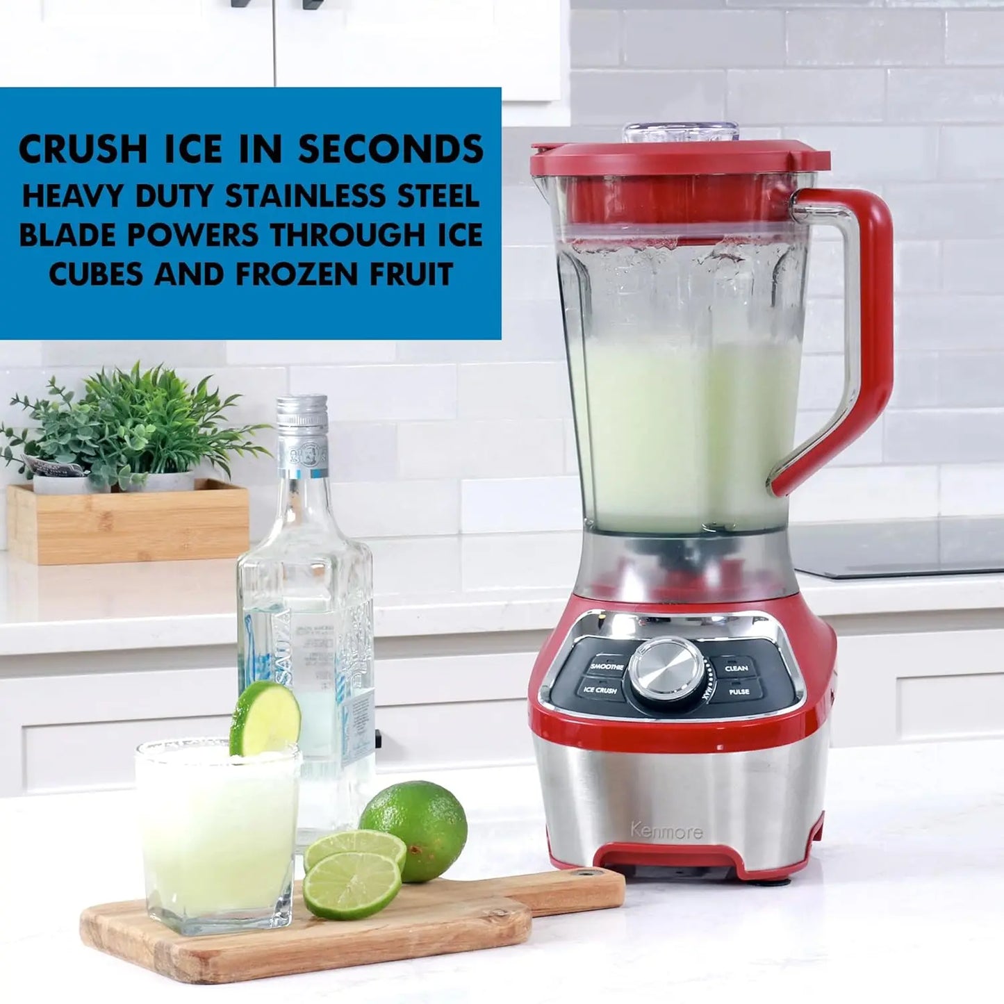 Kenmore Countertop Blender - Electric Mixer, Frozen Smoothie, Shakes, Milkshake, Puree Maker, Licuadora Grinder Kitchen Applianc