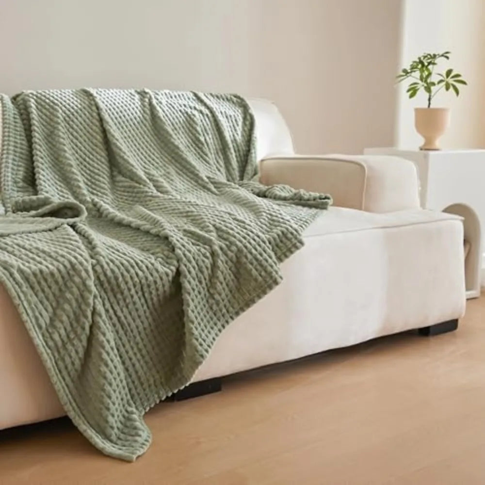 simple&opulence sage green throw blanket-super soft fluffy blankets 50x70 inches cozy lightweight fleece blanket for couch bed o