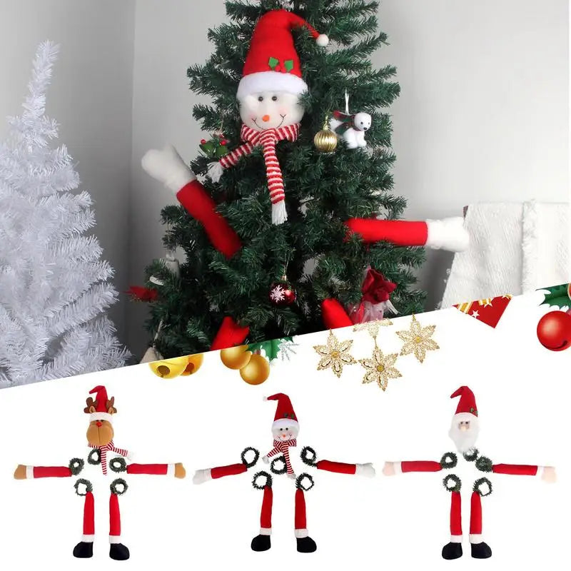 Christmas Tree Topper Decorations Tree Decorations With Hat Long Arms Funny Treetopper Hugger Christmas Tree Decorations For