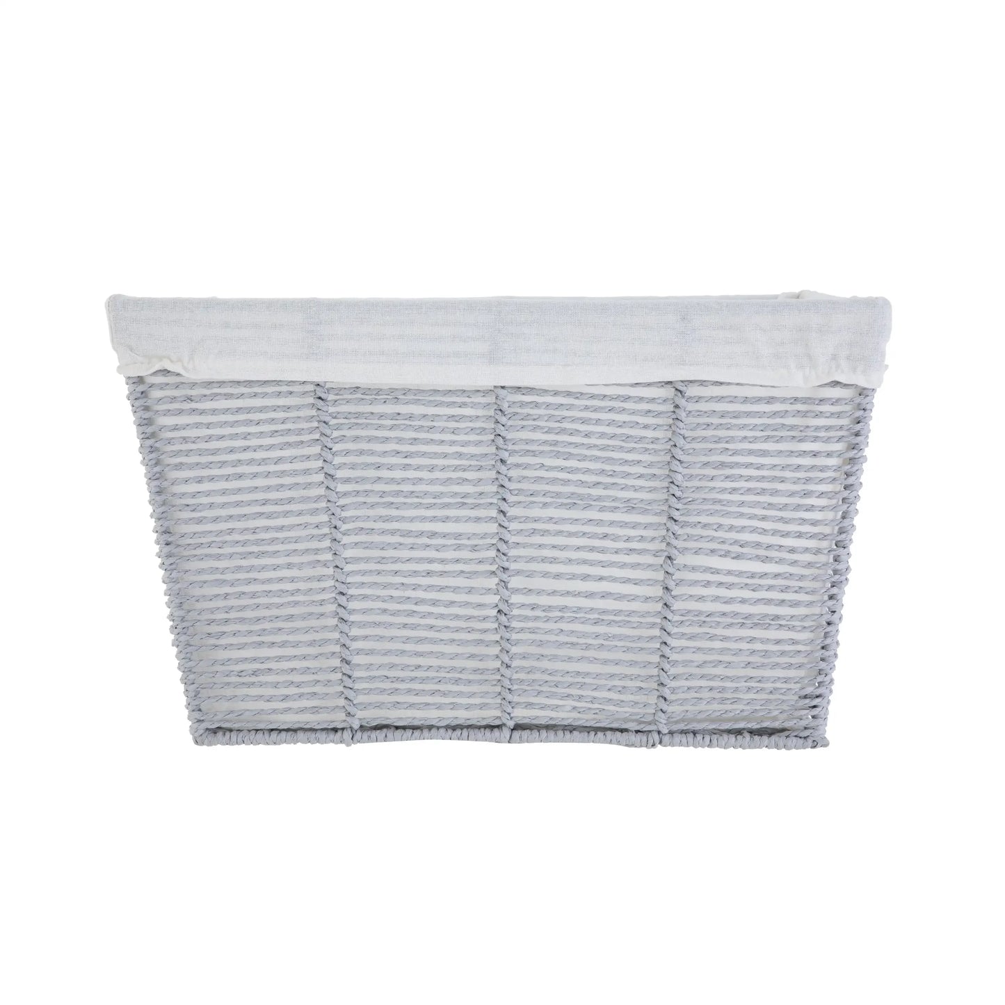 (4 Pack) Medium Grey Paper Rope Baskets, Removable Liner, Decorative Storage Bins for Shelves, Bathroom, Closet