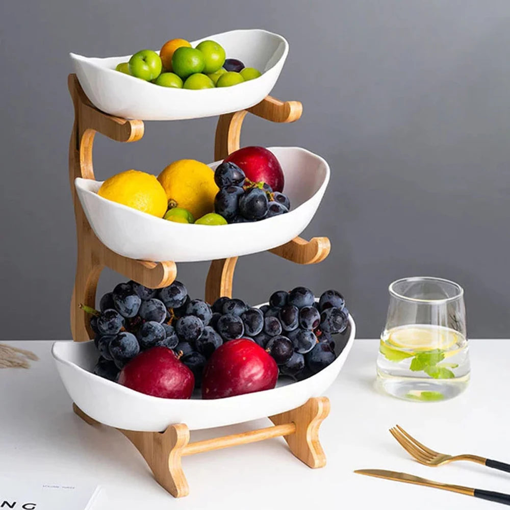 3 Layer Fruit Plate Home Living Room Plastic Snack Dish Creative Modern Dried Fruit Basket Candy Dish Cake Stand Salad Bowl