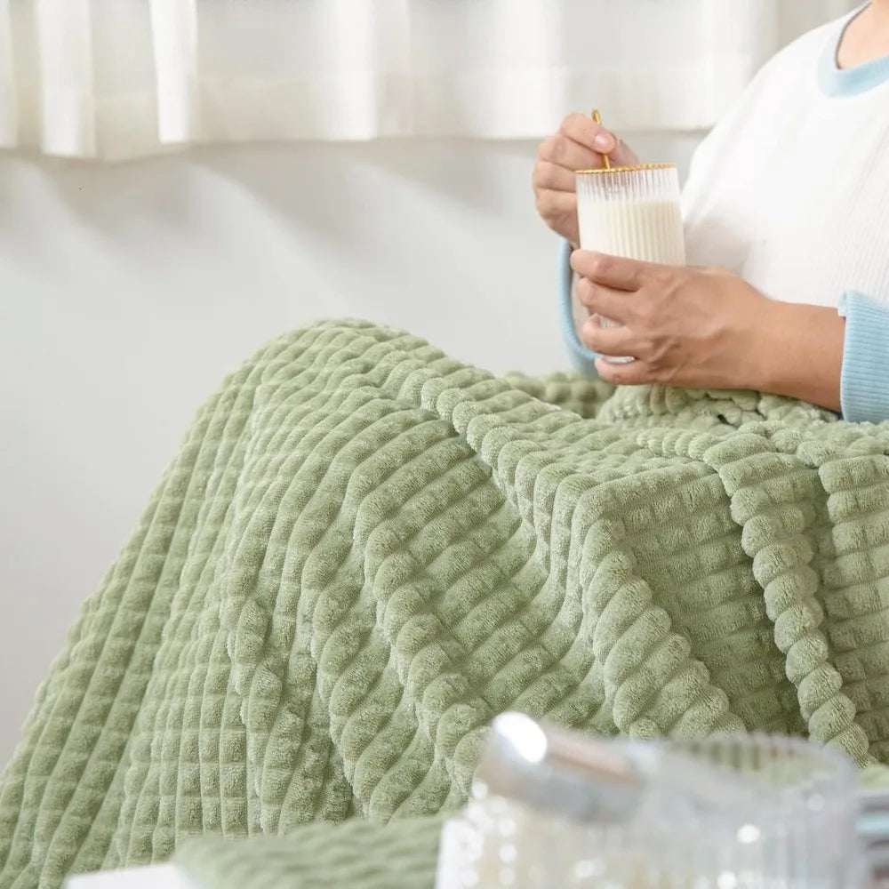 simple&opulence sage green throw blanket-super soft fluffy blankets 50x70 inches cozy lightweight fleece blanket for couch bed o