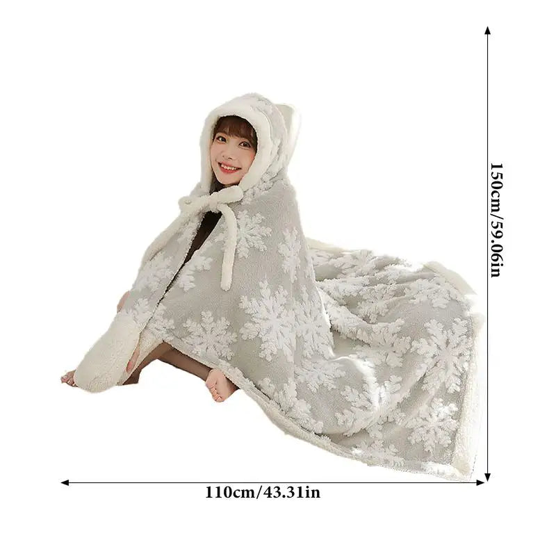 Wearable Blanket Christmas Warm Holiday Cape 59x43 Inch Warm Cozy Shawl Comfortable Cape Wrap For Men Women Holiday Cape Shawl