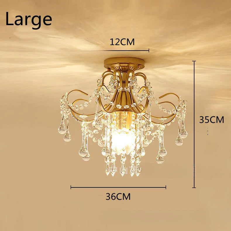 Luxury Crystal Led Chandelier Golden Living Room Aisle Crystal Chandeliers Modern Crystal Pendant Led Lustre Chandelier Lighting