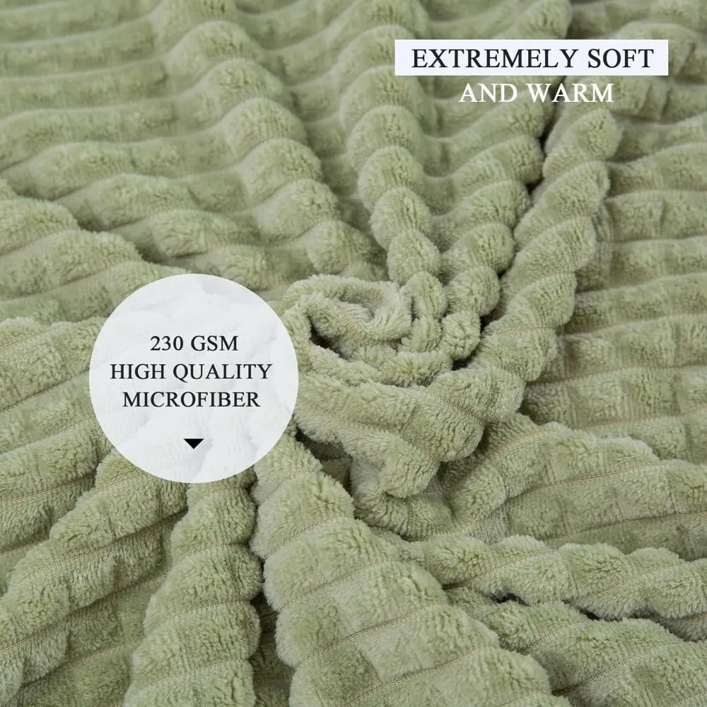 simple&opulence sage green throw blanket-super soft fluffy blankets 50x70 inches cozy lightweight fleece blanket for couch bed o