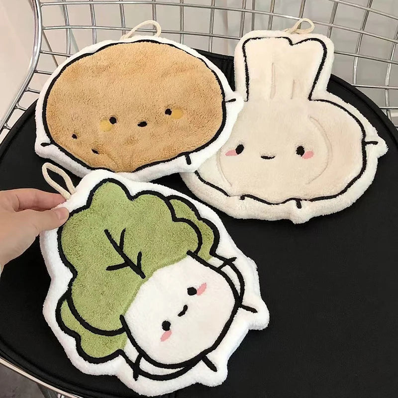 Kitchen Hand Towel Handkerchief Vegetable Hand Towel for Kitchen Bathroom Christmas Hand Towel Gifts Ababsorbent Handtowel 손수건