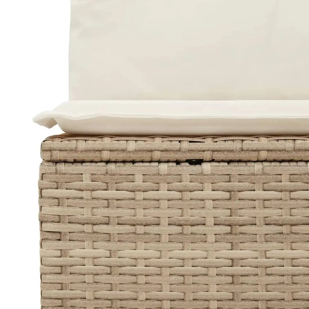 Beige PE Rattan Modular Garden Sofa Set Outdoor Furniture for Patio and Balcony