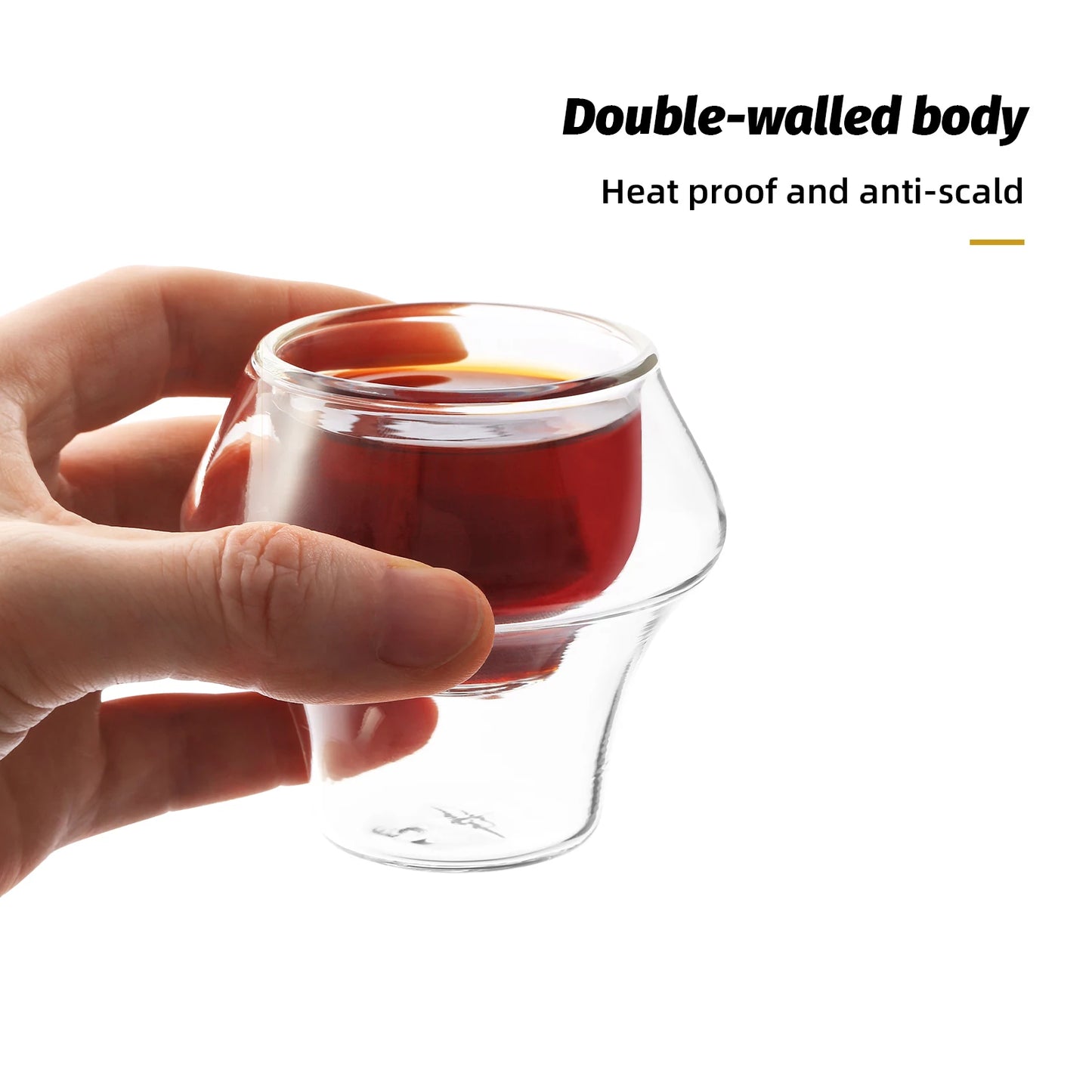 MHW-3BOMBER Double Wall Glass Espresso Cups Anti-scald Reusable Tea Mug Shot Glass Wine Cup Art Home Barista Coffee Accessories