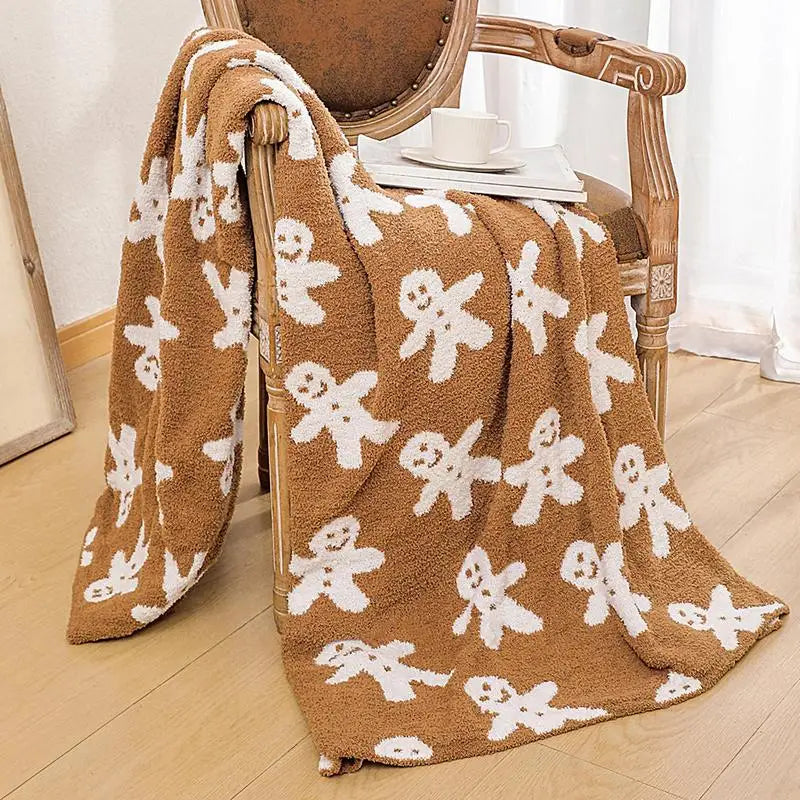 Gingerbread Throw Blanket Warm Soft Christmas Blanket Gingerbread Christmas Throws Cozy Christmas Gingerbread Decorations