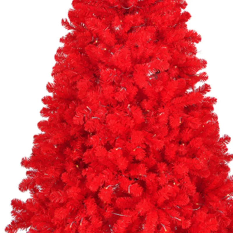 Artificial Red Christmas Tree  Spruce Tree Shape  Festive Atmosphere  Indoor And Outdoor Decoration  Easy To Install