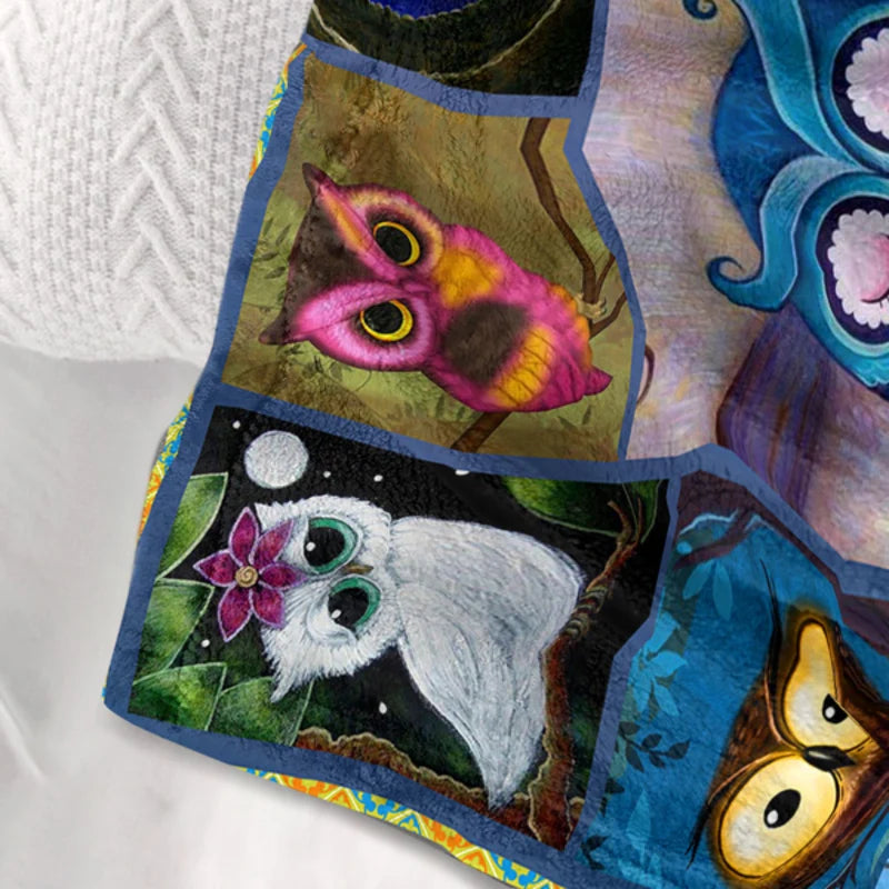 Owl Blanket Cute Blankets Soft Warm Throw Blanket Owl Gifts for Owl Lovers Machine Wash Air Conditioning Blankets for Bed Sofa