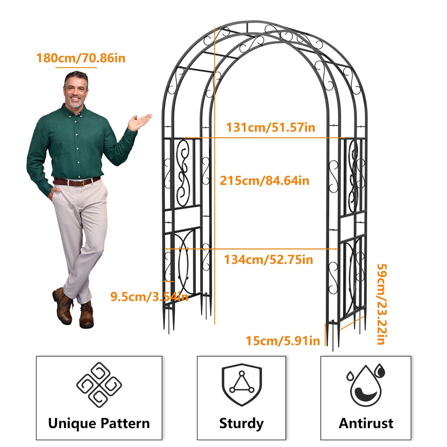 Metal Garden Plant Trellis for Clambing Plants Wedding Arch Frame