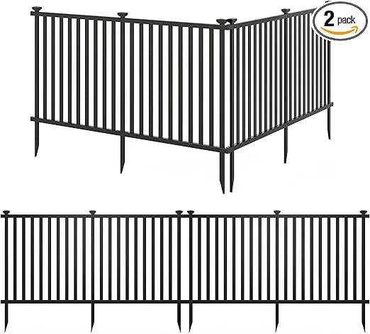 Picket Fence 4 Panels, 80''W x 37.5''H Decorative Outdoor Garden Fence, 320'' Total Length, Freestanding PVC Vinyl Fence for Ya