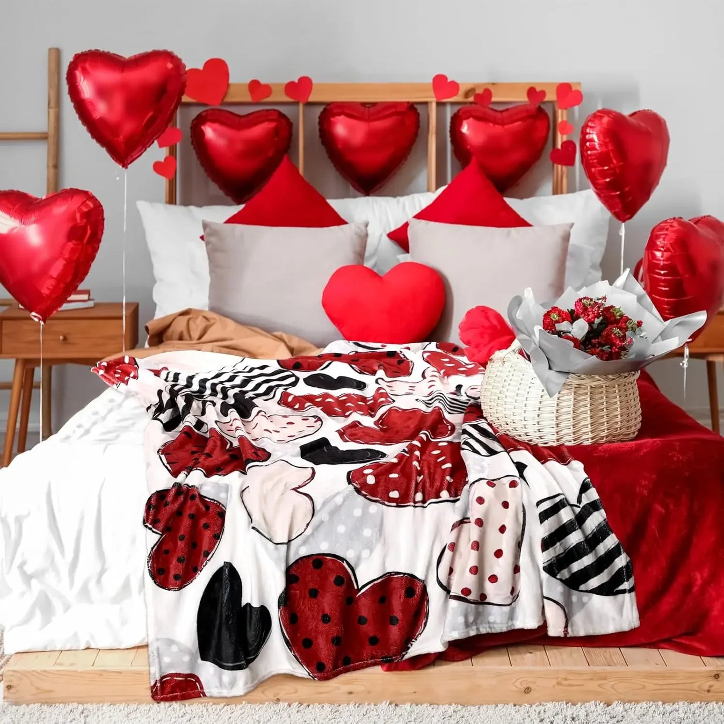 Valentine's Day Blanket Throwing Gift Candy Beloved Throwing Blanket Sofa Soft Warm Bed Blanket Children Men's Dialogue Party