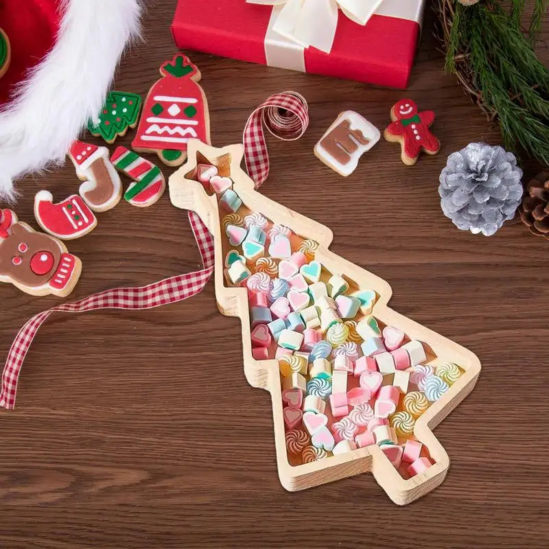 Christmas Tree Shaped Wooden Tray Tree Shaped Charcuterie Serving Boards Christmas Theme Wood Platters Suitable For Appetizers