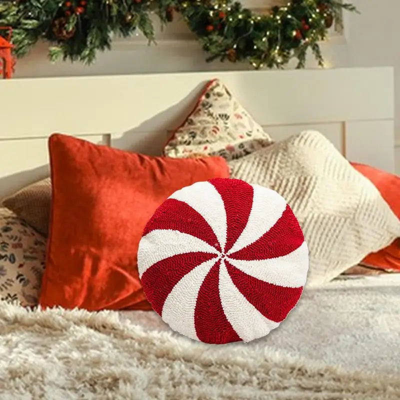 Christmas Candy Cane Throw Pillow Soft Sofa Cushion Festival Heteromorphic Decorative Pillow Doll For Christmas Decoration 2024
