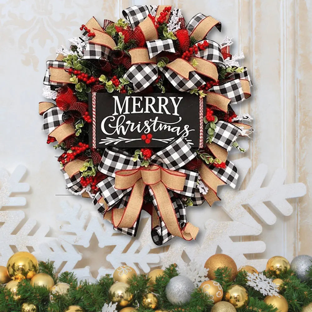 Christmas Holiday Art Wreath Decorative Artificial Wreath Festival Theme Multifunctional Party New Year Decor Prop New Year Gift